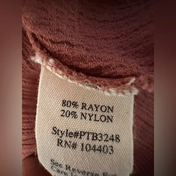 Perch by Blu Pepper Rust Blouse with Back Buttons and Tie Sleeves - Picture 6 of 10